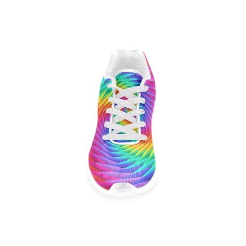 Psychedelic Rainbow Spiral Women’s Running Shoes (Model 020)