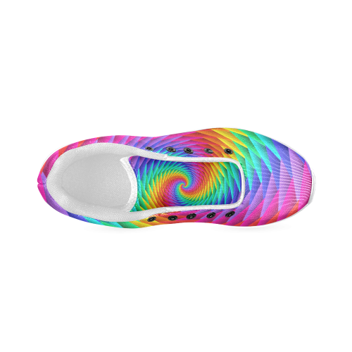 Psychedelic Rainbow Spiral Women’s Running Shoes (Model 020)