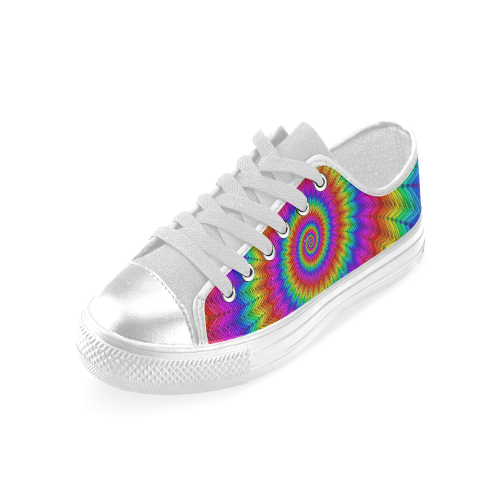 Psychedelic Rainbow Spiral Women's Classic Canvas Shoes (Model 018)