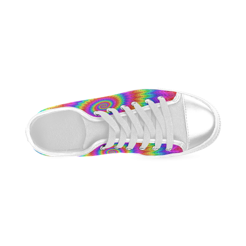 Psychedelic Rainbow Spiral Women's Classic Canvas Shoes (Model 018)