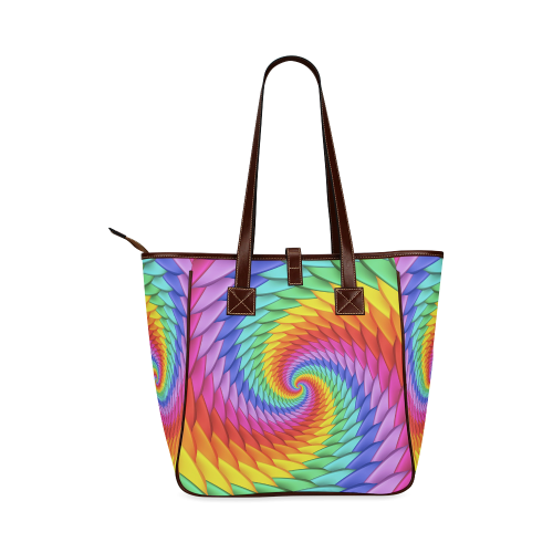 Psychedelic Rainbow Spiral Classic Tote Bag (Model 1644)