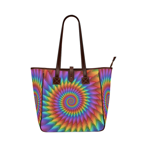 Psychedelic Rainbow Spiral Classic Tote Bag (Model 1644)