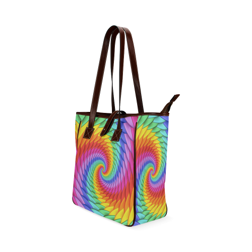 Psychedelic Rainbow Spiral Classic Tote Bag (Model 1644)