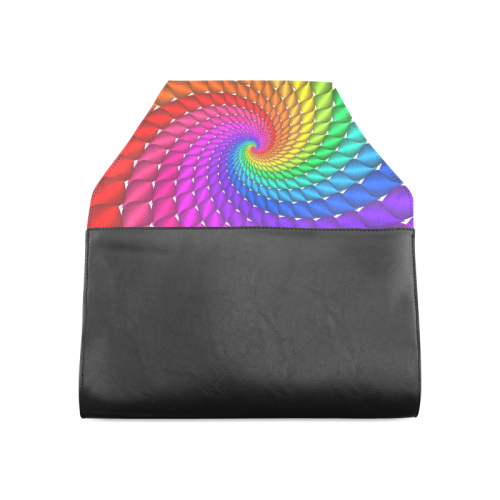 Psychedelic Rainbow Spiral Clutch Bag (Model 1630)
