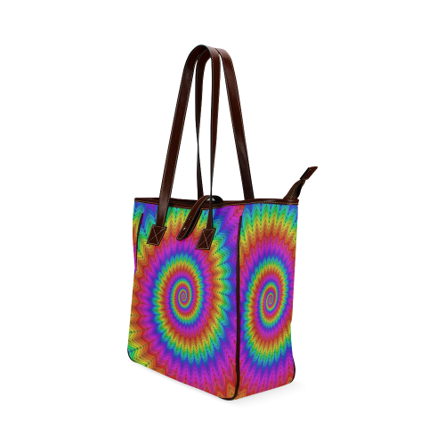 Psychedelic Rainbow Spiral Classic Tote Bag (Model 1644)