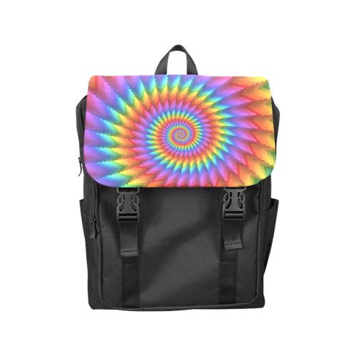 Psychedelic Rainbow Spiral Casual Shoulders Backpack (Model 1623)