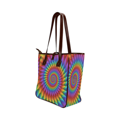 Psychedelic Rainbow Spiral Classic Tote Bag (Model 1644)