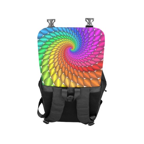 Psychedelic Rainbow Spiral Casual Shoulders Backpack (Model 1623)