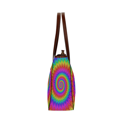 Psychedelic Rainbow Spiral Classic Tote Bag (Model 1644)