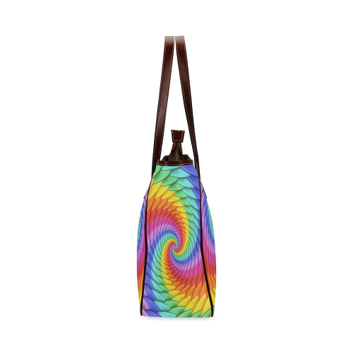 Psychedelic Rainbow Spiral Classic Tote Bag (Model 1644)