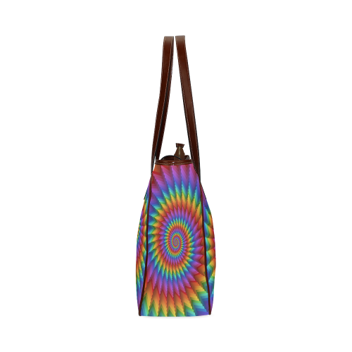 Psychedelic Rainbow Spiral Classic Tote Bag (Model 1644)