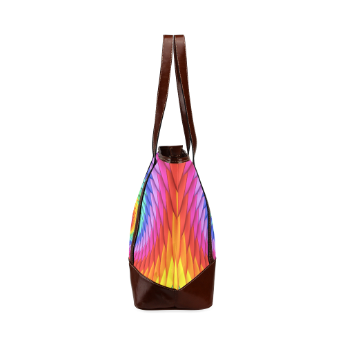 Psychedelic Rainbow Spiral Tote Handbag (Model 1642)