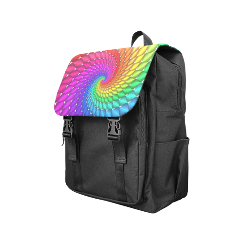 Psychedelic Rainbow Spiral Casual Shoulders Backpack (Model 1623)