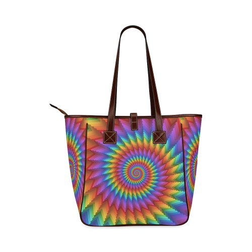 Psychedelic Rainbow Spiral Classic Tote Bag (Model 1644)