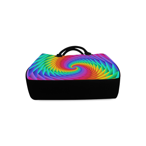 Psychedelic Rainbow Spiral Boston Handbag (Model 1621)