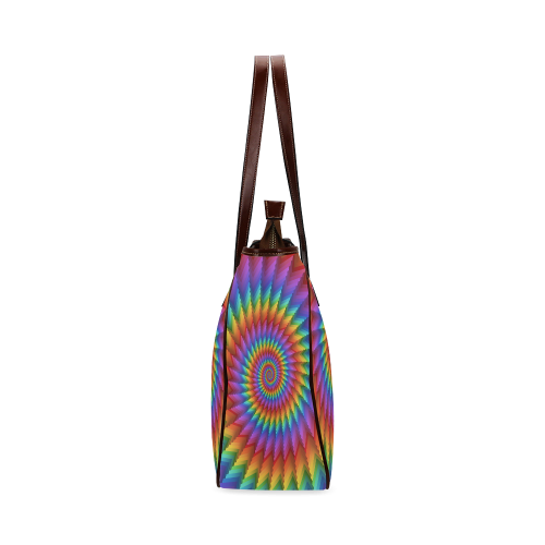 Psychedelic Rainbow Spiral Classic Tote Bag (Model 1644)