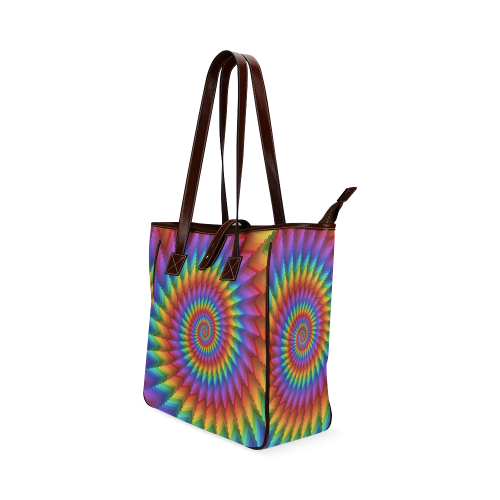 Psychedelic Rainbow Spiral Classic Tote Bag (Model 1644)