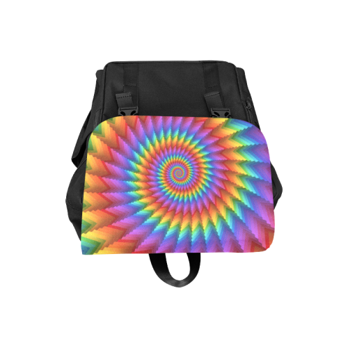 Psychedelic Rainbow Spiral Casual Shoulders Backpack (Model 1623)