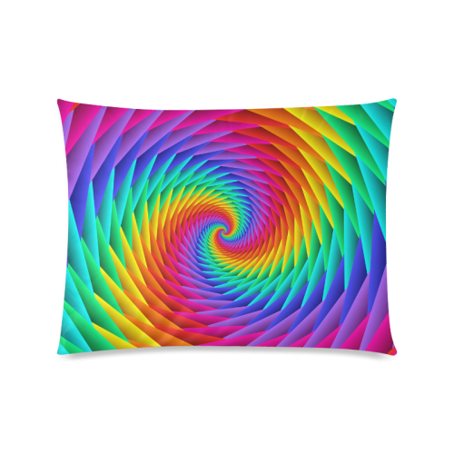 Psychedelic Rainbow Spiral Custom Picture Pillow Case 20"x26" (one side)
