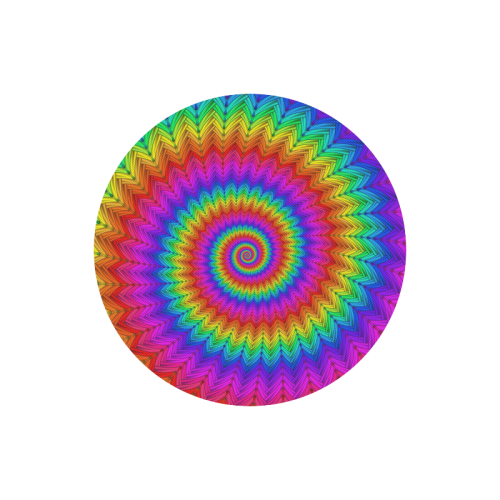 Psychedelic Rainbow Spiral Round Mousepad