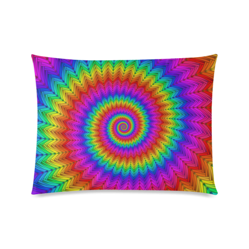 Psychedelic Rainbow Spiral Custom Picture Pillow Case 20"x26" (one side)