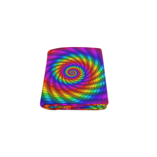 Psychedelic Rainbow Spiral Blanket 40"x50"