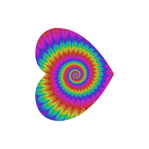 Psychedelic Rainbow Spiral Heart-shaped Mousepad