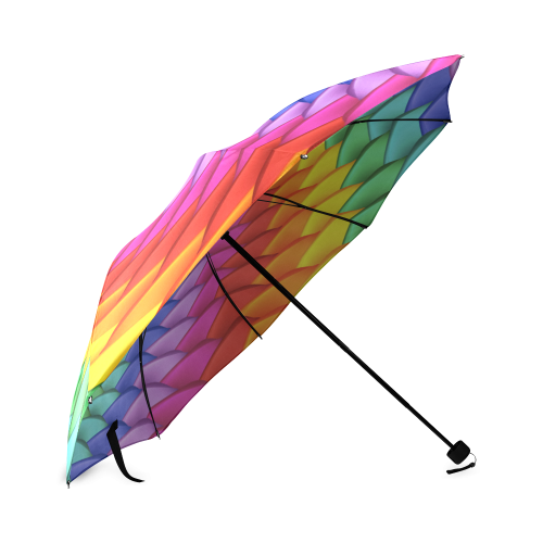 Psychedelic Rainbow Spiral Foldable Umbrella (Model U01)