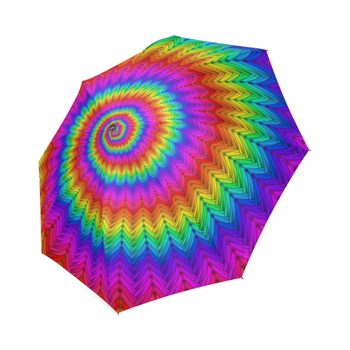 Psychedelic Rainbow Spiral Foldable Umbrella (Model U01)