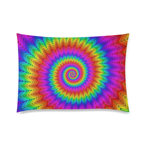 Psychedelic Rainbow Spiral Custom Zippered Pillow Case 20"x30"(Twin Sides)
