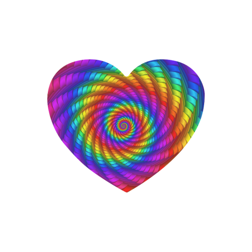 Psychedelic Rainbow Spiral Heart-shaped Mousepad