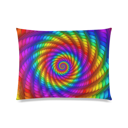 Psychedelic Rainbow Spiral Custom Zippered Pillow Case 20"x26"(Twin Sides)