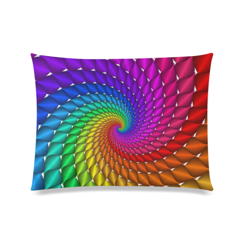 Psychedelic Rainbow Spiral Custom Zippered Pillow Case 20"x26"(Twin Sides)