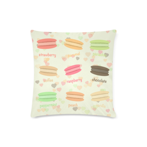 Love Macaroons Custom Zippered Pillow Case 16"x16" (one side)