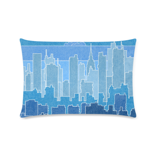 Blue City Custom Rectangle Pillow Case 16"x24" (one side)