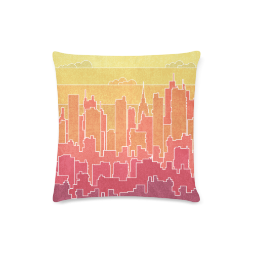 Cityscape Custom Zippered Pillow Case 16"x16"(Twin Sides)