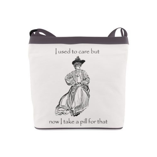 Funny Attitude Vintage Sass I Used To Care But Now I Take A Pill For That Crossbody Bags (Model 1613)