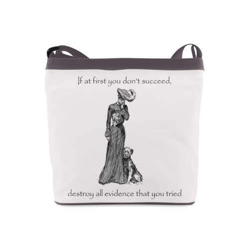 Funny Attitude Vintage Sass If At First You Don't Succeed, Hide All Evidence That You Tried. Crossbody Bags (Model 1613)