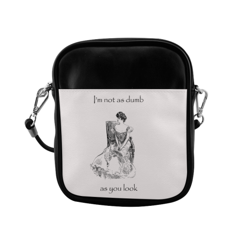Funny Attitude Vintage Sass I'm Not As Dumb As You Look Sling Bag (Model 1627)
