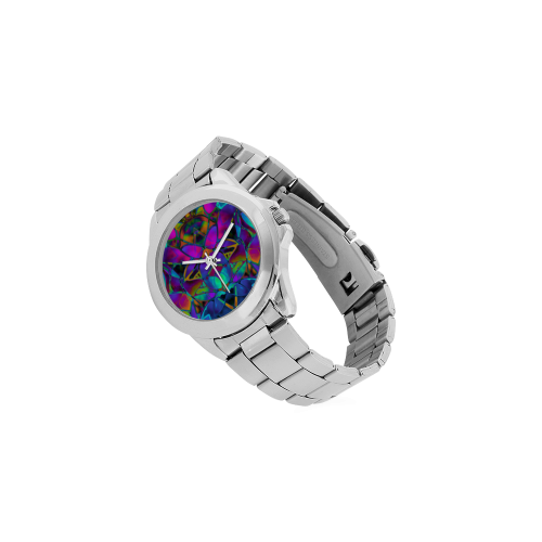 Floral Fractal Art G308 Unisex Stainless Steel Watch(Model 103)