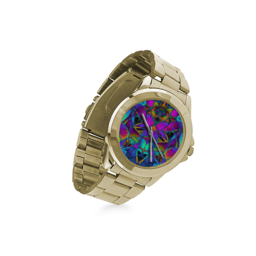 Floral Fractal Art G308 Custom Gilt Watch(Model 101)