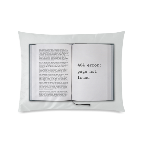 Funny Book Error 404 Page Not Found Geek Custom Picture Pillow Case 20"x26" (one side)