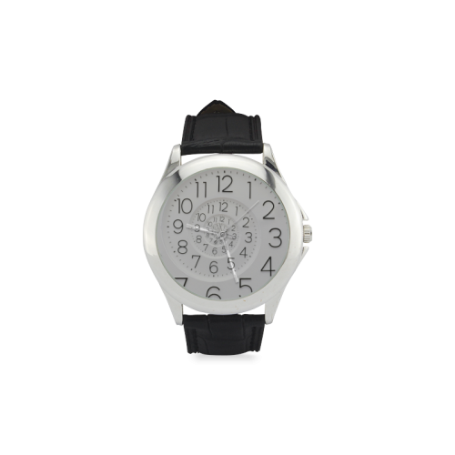 Spiral Clock Droste Clock Women's Classic Leather Strap Watch(Model 203)