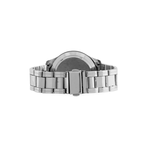 Spiral Clock Droste Clock Men's Stainless Steel Analog Watch(Model 108)