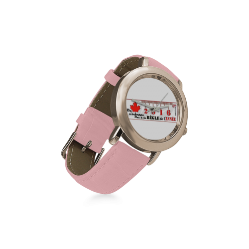 2016 custom Canada Lady's Watch_CAM237Design Women's Rose Gold Leather Strap Watch(Model 201)