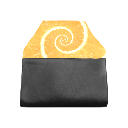 Spiral Citrus Orange Droste Clutch Bag (Model 1630)