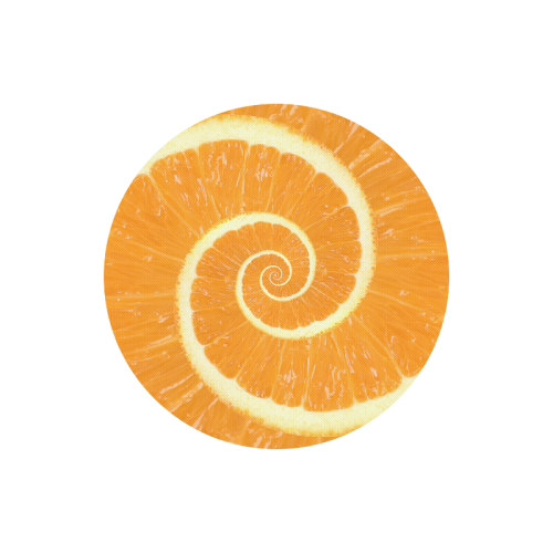 Spiral Citrus Orange Droste Round Mousepad