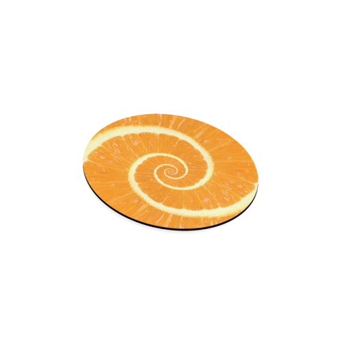 Spiral Citrus Orange Droste Round Coaster