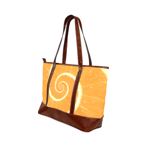 Spiral Citrus Orange Droste Tote Handbag (Model 1642)
