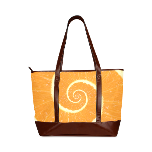 Spiral Citrus Orange Droste Tote Handbag (Model 1642)